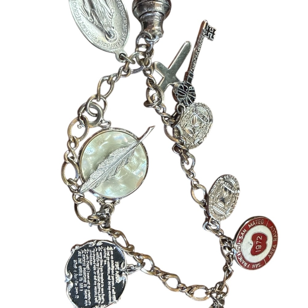 Vintage Sterling Silver AA Sobriety Charm Bracelet – One Day at a Time – 1972 - Picture 2 of 8